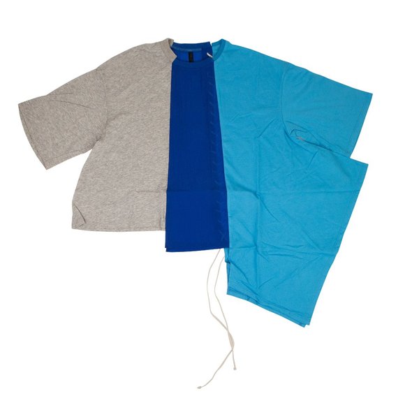 UNRAVEL PROJECT Blue Paneled Asymmetric T-Shirt Size XS $510 - Picture 1 of 6